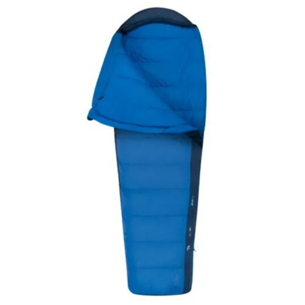 Saco de dormir Sea to Summit Trek TKI aberto com fecho lateral visível